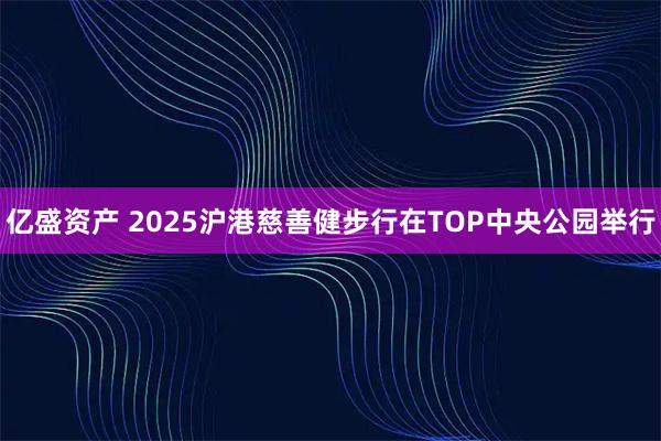 亿盛资产 2025沪港慈善健步行在TOP中央公园举行